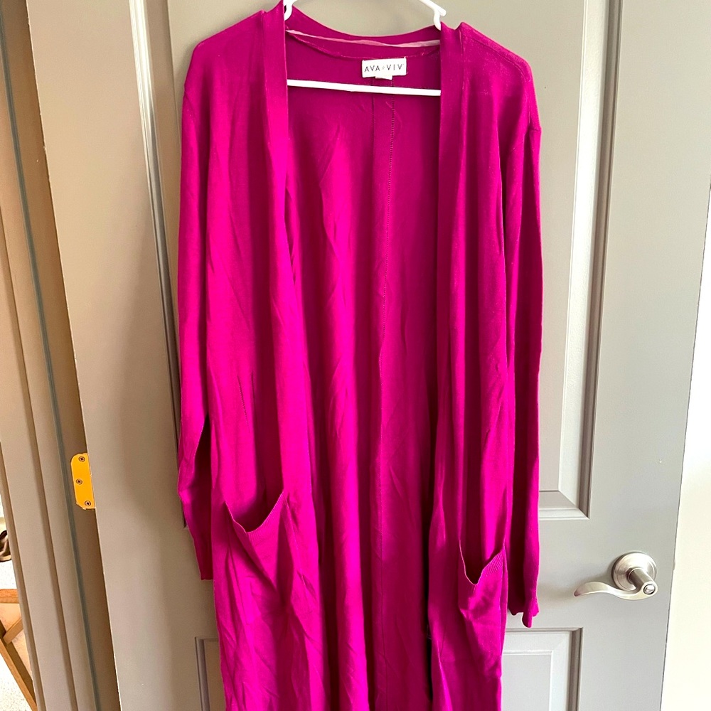 NWOT long purple cardigan